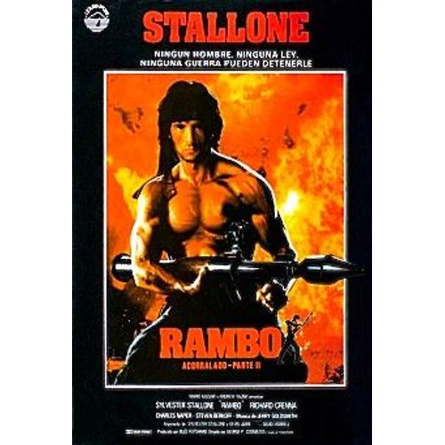 *** Rambo (Acorralado -Paet Ii) - De George P.Cosmatos - 1985 - Sylvester Stallone - Affic1e Cinéma Originale Espagnole - 70 X 100 (Affichée Petits Usages) - Bon Etat ***