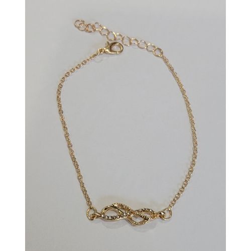 Chaine Cheville Doree Double Infini Strass !