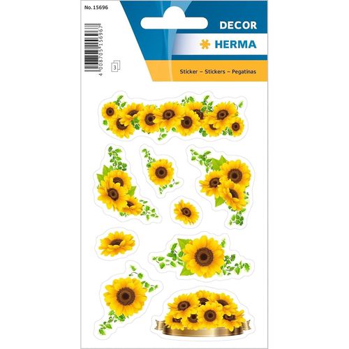 Herma Etui 27 Stickers Fleurs Pour Enfants Tournesols