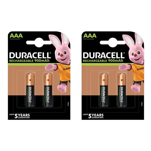 DURACELL Lot de 2 Blisters de 2 Piles StayCharged Micro AAA 1,2V