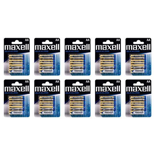 MAXELL Lot de 10 Blisters de 4 Piles alcaline AA Mignon LR6 1,5 V