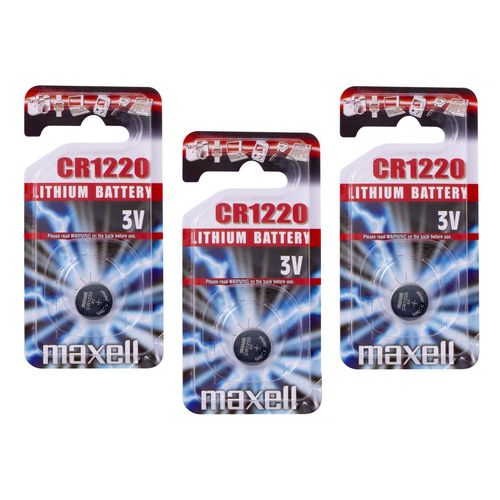 maxell Lot de 3 Blisters de 1 Pile bouton lithium CR1220 3V