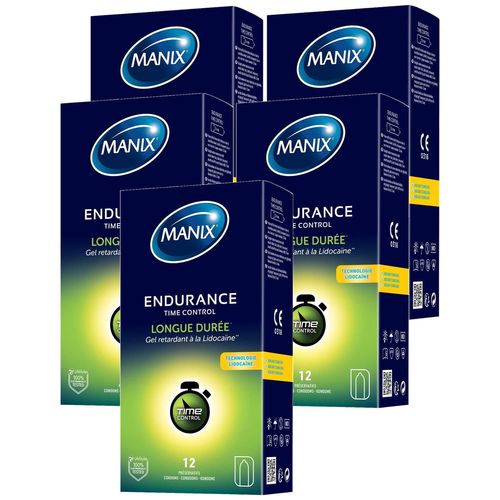 Manix Lot De 5 Boîtes De 12 Préservatifs Retardants Endurance Time Control
