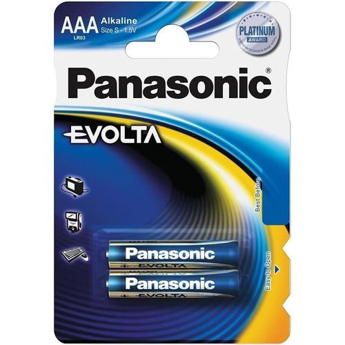 Panasonic Blister de 2 Piles Alcaline Evolta AAA LR03