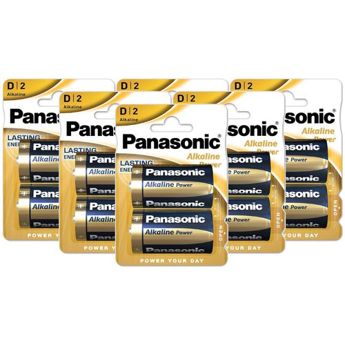 Panasonic Lot de 6 Lots de 2 Piles Alcaline Power LR20/D (Mono) 1,5 V