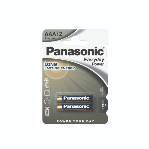 Panasonic Blister de 2 Piles Alcalines Everyday Power SILVER Batterie AAA 1,5V