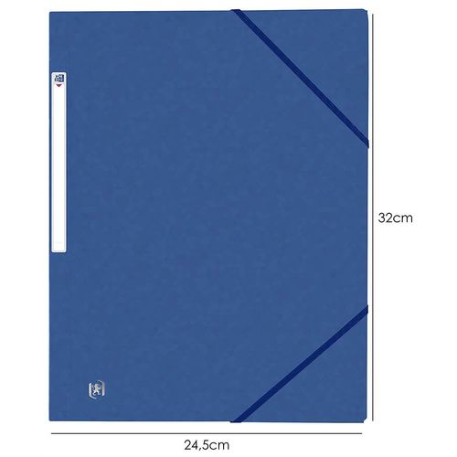 Oxford Chemise Cartonnée Topfile+ 3 Rabats Elastique Format A4 Bleu