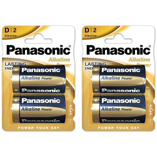 Panasonic Lot de 2 Lots de 2 Piles Alcaline Power LR20/D (Mono) 1,5 V