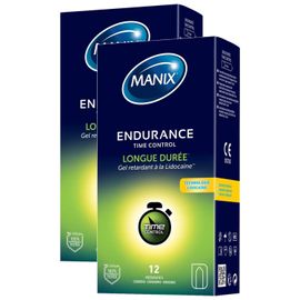 Manix Lot De 2 Boîtes De 12 Préservatifs Retardants Endurance Time Control