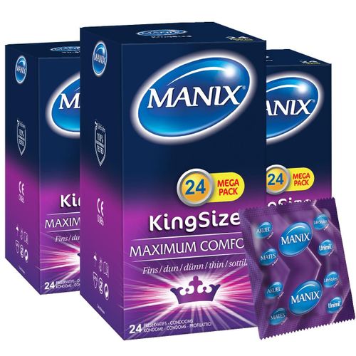 Manix Lot De 3 Packs 24 Préservatifs King Size Max - Maximum Confort