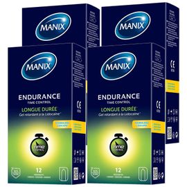 Manix Lot De 4 Boîtes De 12 Préservatifs Retardants Endurance Time Control