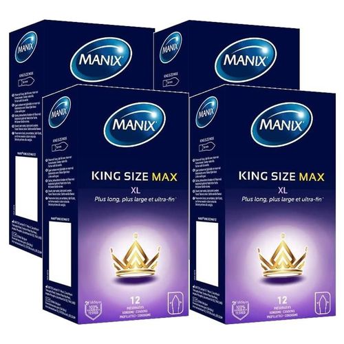 Manix Lot De 4 Boîtes De 12 Préservatifs King Size Max