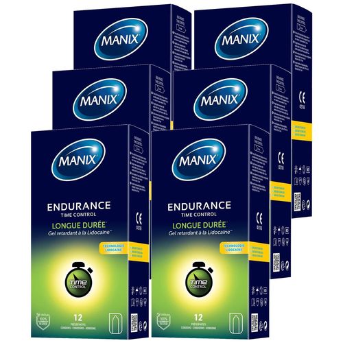 Manix Lot De 6 Boîtes De 12 Préservatifs Retardants Endurance Time Control