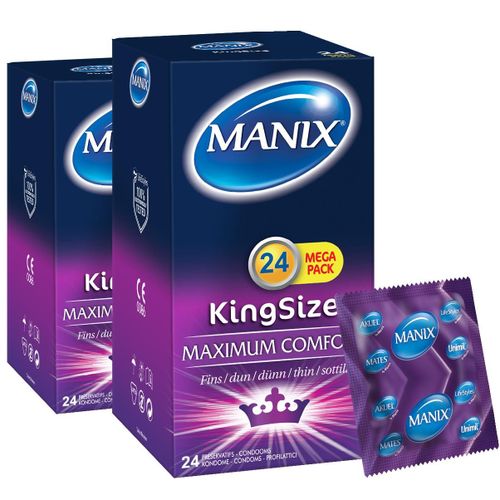 Manix Lot De 2 Packs 24 Préservatifs King Size Max - Maximum Confort