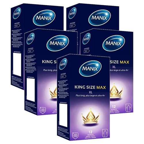 Manix Lot De 5 Boîtes De 12 Préservatifs King Size Max
