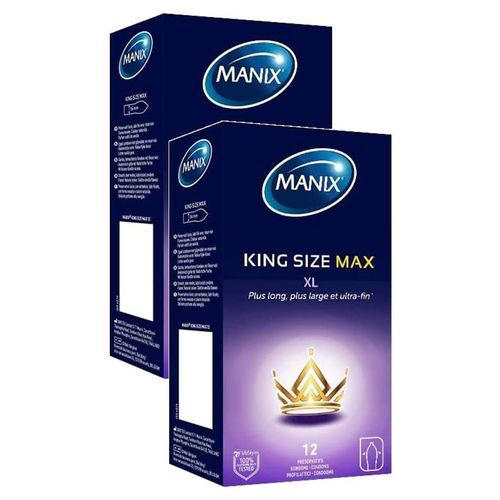 Manix Lot De 2 Boîtes De 12 Préservatifs King Size Max