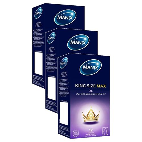 Manix Lot De 3 Boîtes De 12 Préservatifs King Size Max