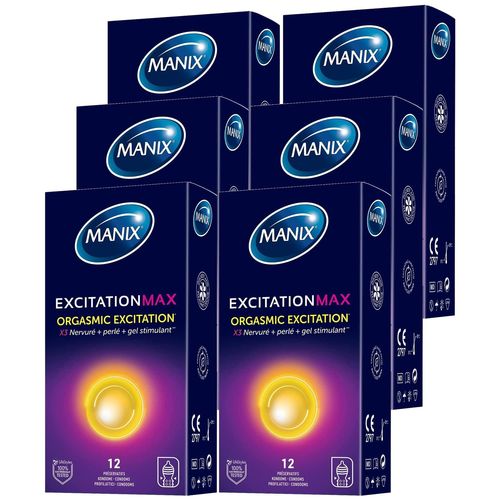 Manix Lot De 6 Boites De 12 Préservatifs Excitation Max