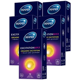 Manix Lot De 5 Boites De 12 Préservatifs Excitation Max