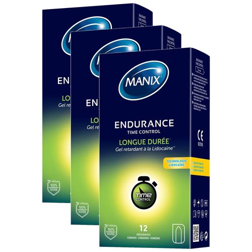 Manix Lot De 3 Boîtes De 12 Préservatifs Retardants Endurance Time Control