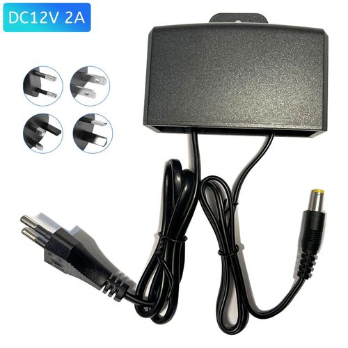 Pipeline d'alimentation pour caméra CCTV,chargeur pour caméras de surveillance,étanche,extérieur,adaptateur de prise EU,US,AU,UK,AC,DC,12V,2000ma - Type prise ue