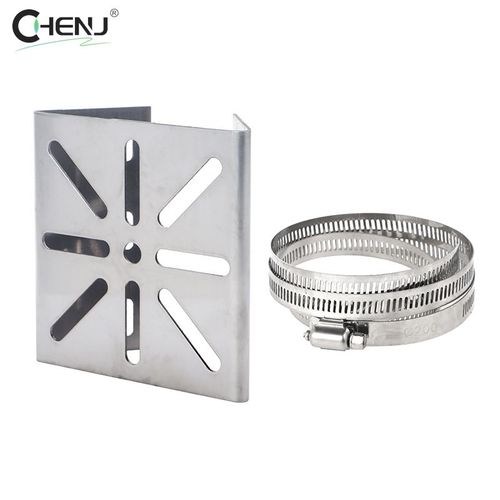 Plaque d'adaptation universelle pour surveillance de poteau extérieur,cerceau long avec panneau de montage de caméra en acier inoxydable,100mm,200mm,1 jeu - Type with 3pcs 200mm Hoop #A