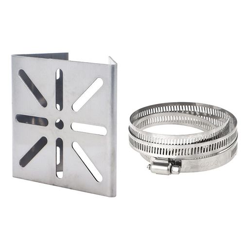 Plaque d'adaptation universelle pour surveillance de poteau extérieur,cerceau long avec panneau de montage de caméra en acier inoxydable,100mm,200mm,1 jeu - Type with 3pcs 100mm Hoop