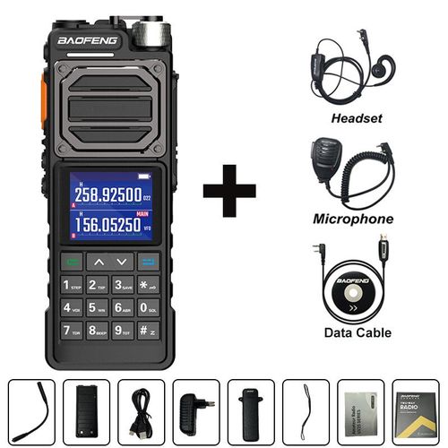 walkie-talkie tactique haute puissance UV-25M,bande complète 50KM,copie de fréquence 999CH,Type C,Radio amateur bidirectionnelle PRO,nouvelle mise à jour - Type Headset-MIC-Cable-EURO