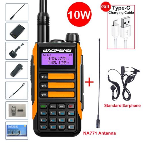 2025 Baofeng UV-16 Max IP68 étanche talkie-walkie double bande haute puissance CB Radio Vhf Uhf CB Ham Radio longue portée Radio bidirectionnelle - Type Orange-Package 6
