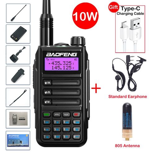 2025 Baofeng UV-16 Max IP68 étanche talkie-walkie double bande haute puissance CB Radio Vhf Uhf CB Ham Radio longue portée Radio bidirectionnelle - Type Black-Package 7