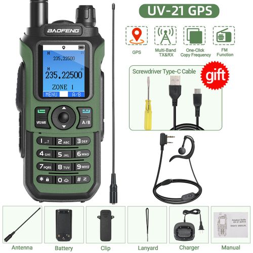 Baofeng UV-21 GPS talkie-walkie Portable longue portée multi-bande sans fil copie fréquence type-c chargeur Radio mise à niveau UV17 PRO - Type GR Add H-771-EURO