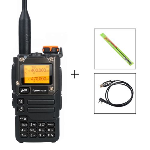 Quansheng talkie-walkie bande aérienne 50-600MHz HF RX UV-K5(8) 136-600MHz UHF VHF TX FM brouilleur NoAA fréquence Scan copie DTMF Radio - Type 771 cable add-EURO