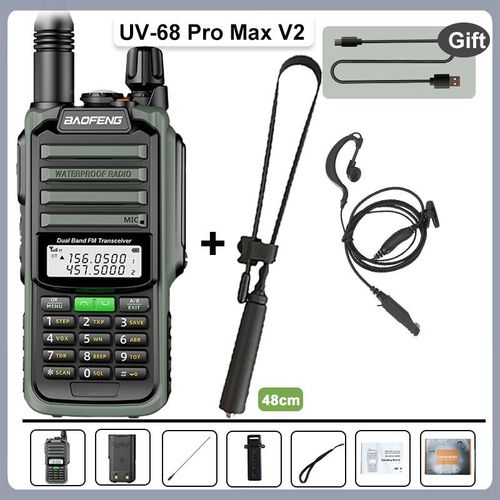 Baofeng UV-68 Pro Max V2 10W IP68 talkie-walkie étanche haute puissance CB jambon longue portée UV-S22 Pro V2 UV-98 Pro Radios portables - Type G-48-Headset