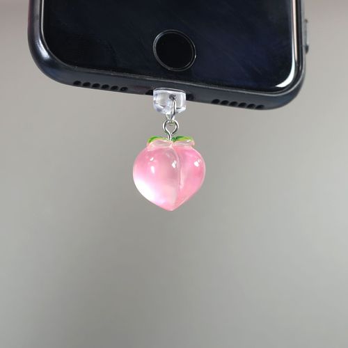 Strawberrie Et Miel Pêche Beaux Fruits Mignons Téléphone Portable Bouchon Anti-Poussière Accessoires Décorations Pour Iphone Pour Samsung Type-C - Type Peach For Iphone
