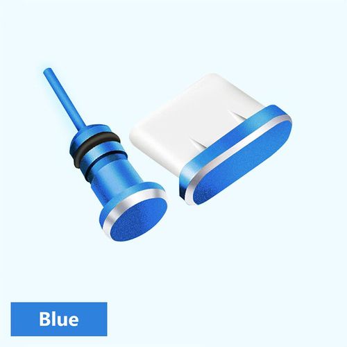 Prise Anti-Poussière Usb Type-C,Prise Jack Pour Écouteurs,Carte Sim,Samsung S10,S9,S8,Note 8,9,Huawei P10,P20,P30,3.5mm - Type Blue