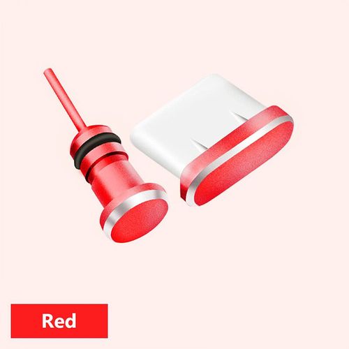 Prise Anti-Poussière Usb Type-C,Prise Jack Pour Écouteurs,Carte Sim,Samsung S10,S9,S8,Note 8,9,Huawei P10,P20,P30,3.5mm - Type Red