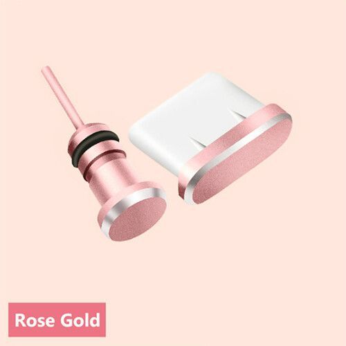 Port De Charge 3,5 Mm,Prise D'écouteur Ou Carte Sim Anti-Poussière,Accessoires Usb-C Pour Téléphone De Type C,Compatible Avec Samsung S10,S9,S8,Note 8,9,Huawei P10,P20,P30 Pro - Type Rose