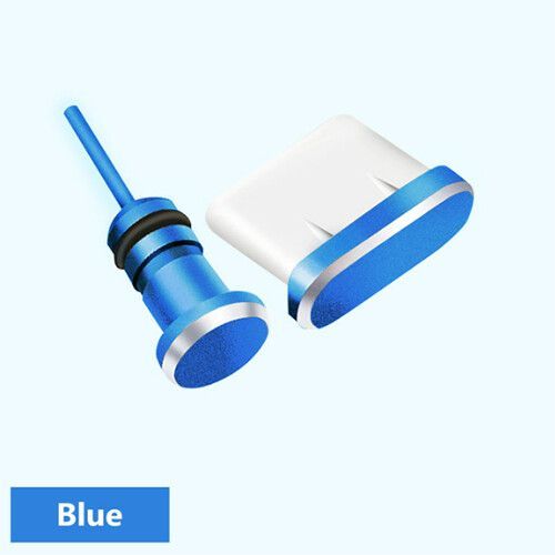 Port De Charge 3,5 Mm,Prise D'écouteur Ou Carte Sim Anti-Poussière,Accessoires Usb-C Pour Téléphone De Type C,Compatible Avec Samsung S10,S9,S8,Note 8,9,Huawei P10,P20,P30 Pro - Type Blue #B