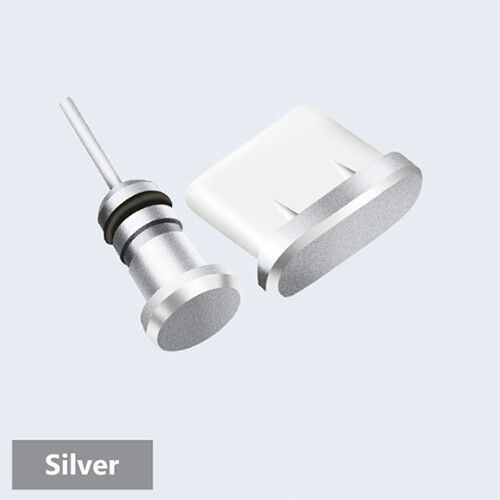 Port De Charge 3,5 Mm,Prise D'écouteur Ou Carte Sim Anti-Poussière,Accessoires Usb-C Pour Téléphone De Type C,Compatible Avec Samsung S10,S9,S8,Note 8,9,Huawei P10,P20,P30 Pro - Type Silver #B