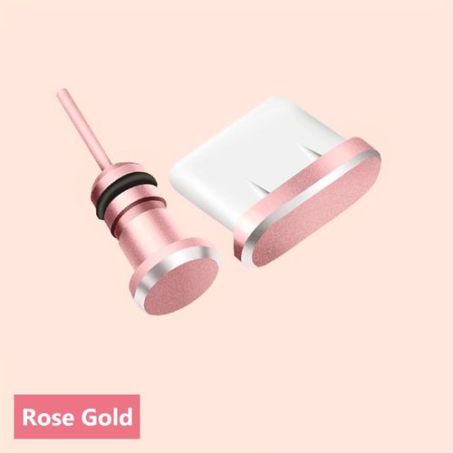 Prise Anti-poussière de Type C,prise pour écouteurs 3.5mm,carte Sim,USB type-c,prise Anti-poussière pour Samsung S10 S9 S8 Note 8 9 Huawei P10 P20 P30 - Type Rose gold #B