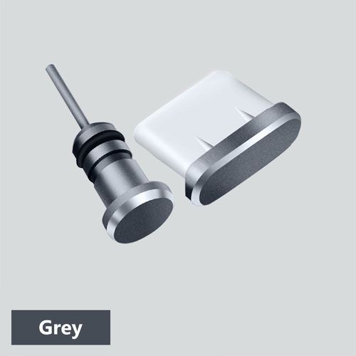 Prise Anti-poussière de Type C,prise pour écouteurs 3.5mm,carte Sim,USB type-c,prise Anti-poussière pour Samsung S10 S9 S8 Note 8 9 Huawei P10 P20 P30 - Type Grey #B