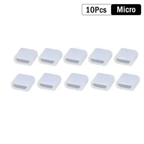 Couvercle de protection en Silicone pour câble de données,Port de chargement,bouchon Anti-poussière pour IOS Type C Micro USB,protecteur pour ligne de données - Type 10Pcs Micro USB