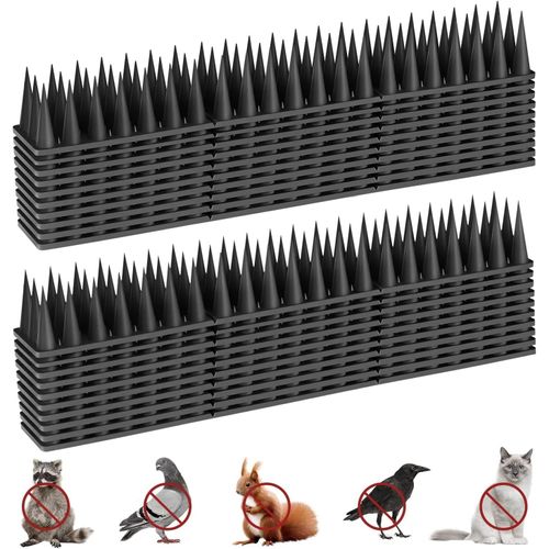Pic Anti Pigeon 5.7M, Anti Pigeons pour Balcon, Pique Anti Pigeon Plastique, Anti Pigeon, Corbeaux, Chats, Moineaux, ect (20 PCS) Noir