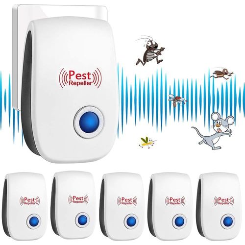 Ultrason Souris et Rats, 6 Pièces Ultrason Anti Moustique, Intérieur Répulsif électronique, Repulsif Souris et Rats Ultrason Puissant pour Moustiques,Fourmis,Rats,Rongeurs, Insectes (Blanc)