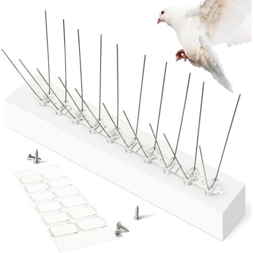 Pic Anti Pigeon ¿ 3 mètres de répulsif Pigeon ¿ Acier Inoxydable - Conforme à la législation sur la Protection des Animaux ¿ Pique Anti Pigeon ¿ Anti Pigeons pour Balcon et toitures