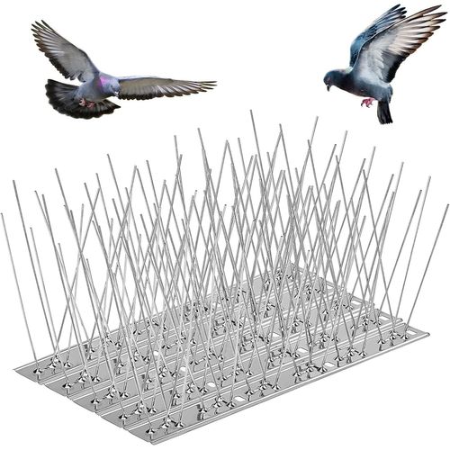 Lot 10 Pic Anti Pigeon en Acier Inoxydable 3,3 Mètres, Anti Pigeons pour Balcon, Pique Anti Pigeon, Repulsif Pigeon, Anti Oiseaux (3,3)