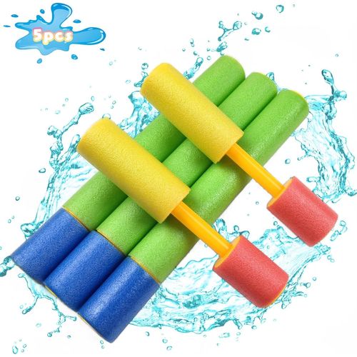Pistolet A Eau, 5 Pièces Pistolet À Eau Pour Enfants, Pistolets À Eau De 30 Cm, Pistolet À Eau Super Trempage En Mousse, Pistolet À Eau Pour Piscine