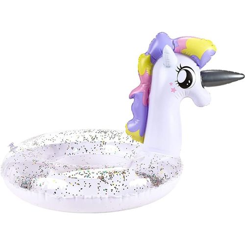 Bouée Licorne, Licorne Anneau De Natation, Flotteur De Piscine Gonflable Avec Paillettes, Unicorn Pour Adultes Et Enfants Bouée D'été Eau Jouet