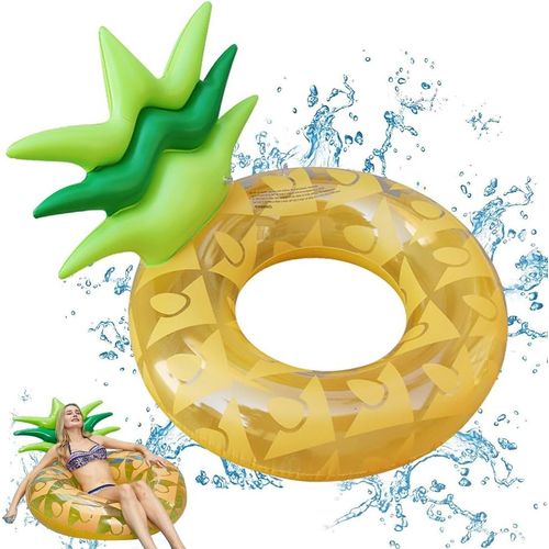 Bouée Gonflable, Ananas Cerceaux De Natation En Pvc Design De Dossier Grand Bouée Ananas Gonflable Anneau De Natation Pour Décoration Fêtes De Piscine D'été Eau Jouet Pour Adultes Et Enfants