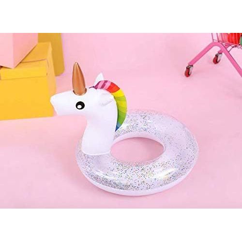 Bouée Licorne, Licorne Anneau De Natation, Flotteur De Piscine Gonflable Avec Paillettes, Unicorn Pour Adultes Et Enfants Bouée D'été Eau Jouet (I)